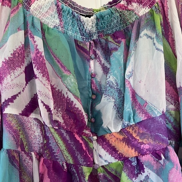 Ashley Stewart Watercolor Duster Cardigan  size 18-20 - Picture 7 of 9